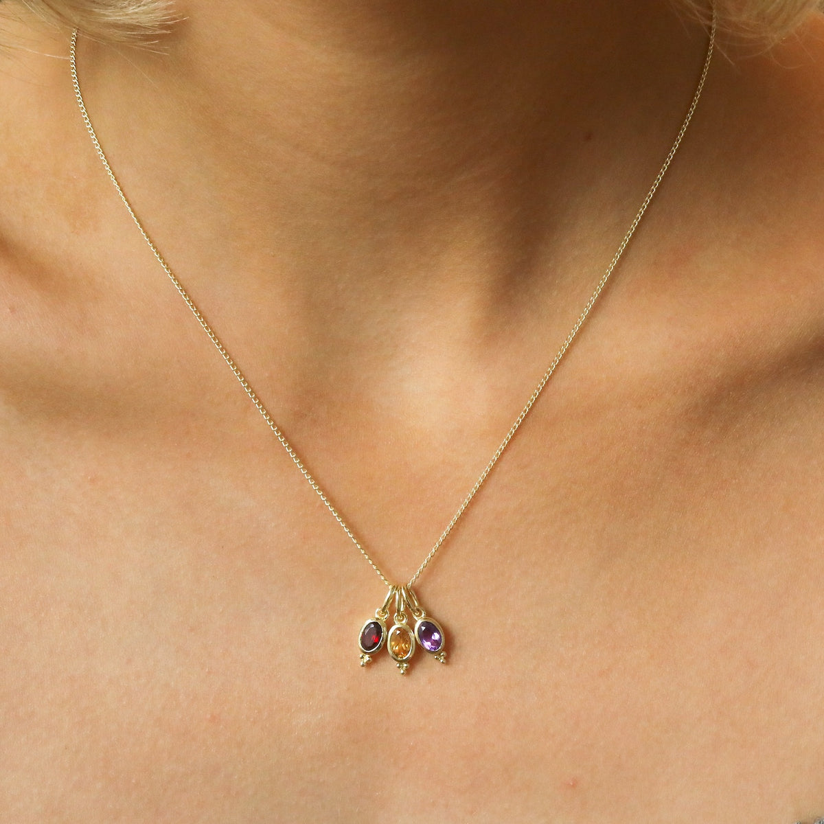 Birthstone Ketting | Gold plated brass