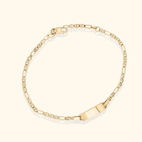 14K Gold Bracelet with Name | Figaro | 16-18 cm